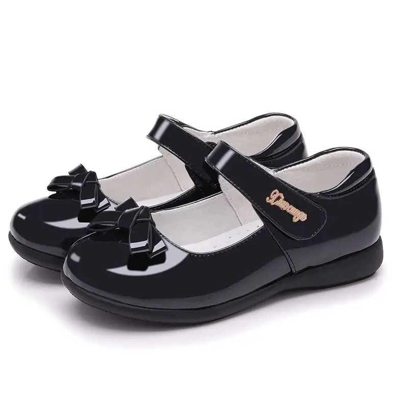 Китайская фабрика, новый стиль, обувь принцессы с бантом, модная детская обувь для вечеринки на день рождения, одежда из искусственной кожи для девочек, женская обувь