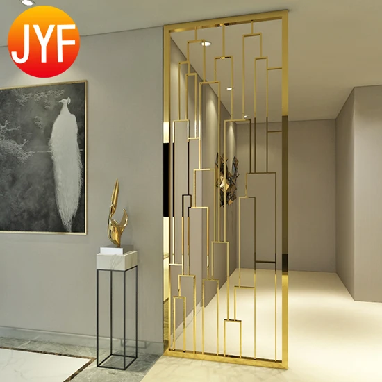 H635 SUS 304 Shiny Gold Mirror Stainless Steel Screen Partition Privacy Room Divider