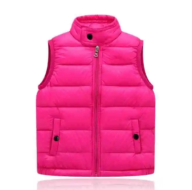 Осенне-зимний пуховой жилет для девочек, уличный теплый жилет, детская одежда в европейском и американском стиле, оптовая продажа