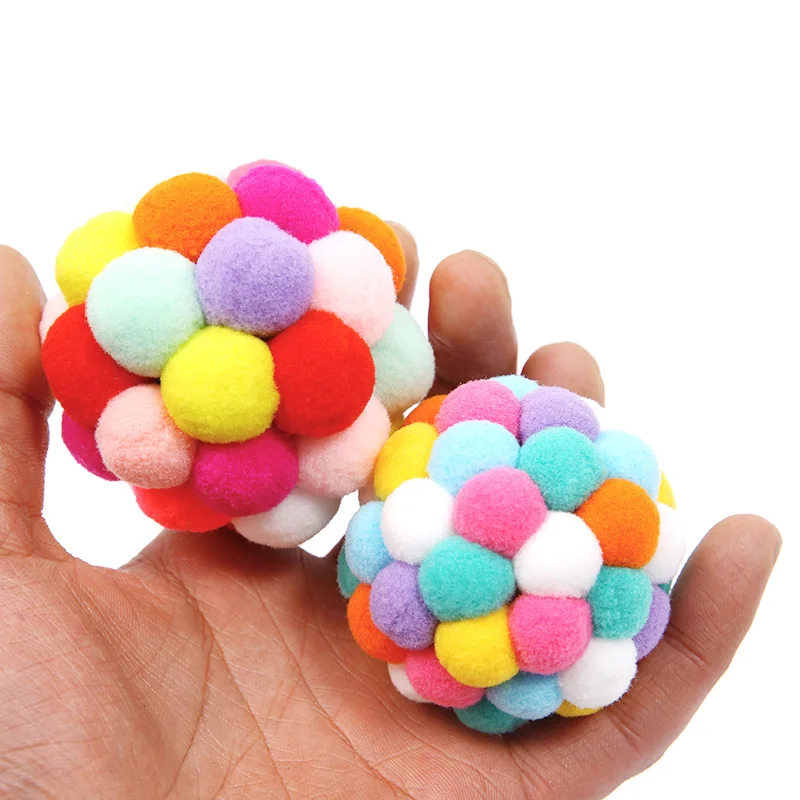 Новая игрушка для домашних животных кошек красочные колокольчики ручной работы надувной мяч 3 размера вас встроенная кошачья мята Интерактивная забавная игра с