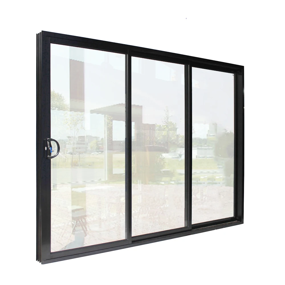 Stacking doors aluminium glass doors 3 panels sliding entrance door