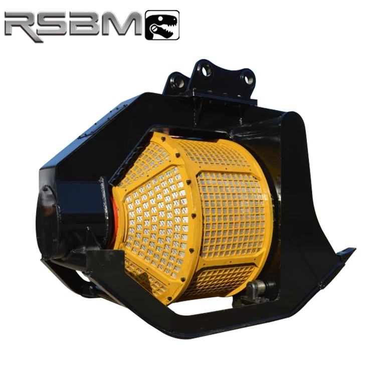 mini excavator screening bucket with rotating sieve