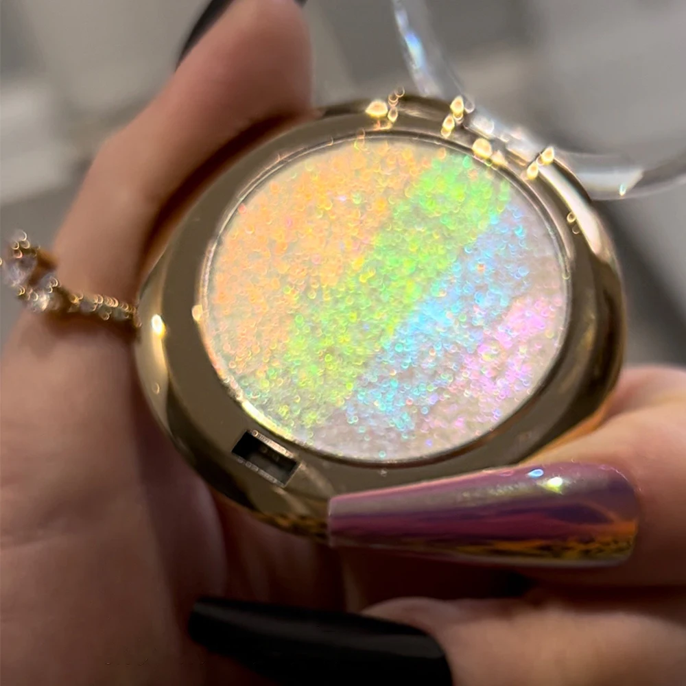 OEM Rainbow Glow Custom Blusher And Highlighters Eyeshadow High Pigmented  Highlighter Makeup Pressed Powder