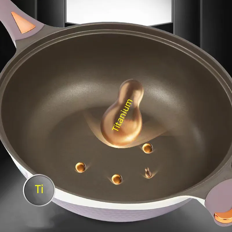 32cm Energy-Saving Cast Aluminum Steam Pot Nonstick Coating Wok Steamer Low Pressure Smokeless Cooking Durable Steel Glass Metal