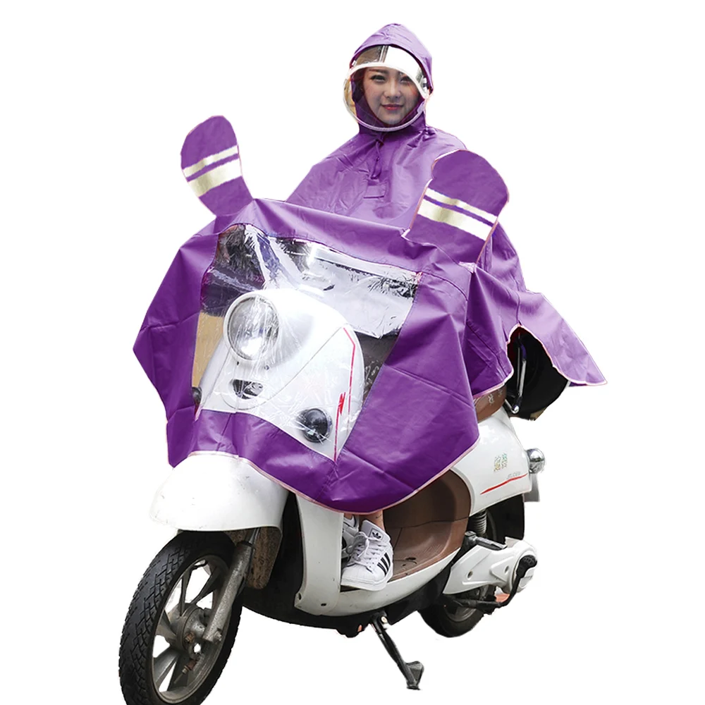 Bicycle outdoor adult electric bike raincoat single large thickened double brim rain poncho customization