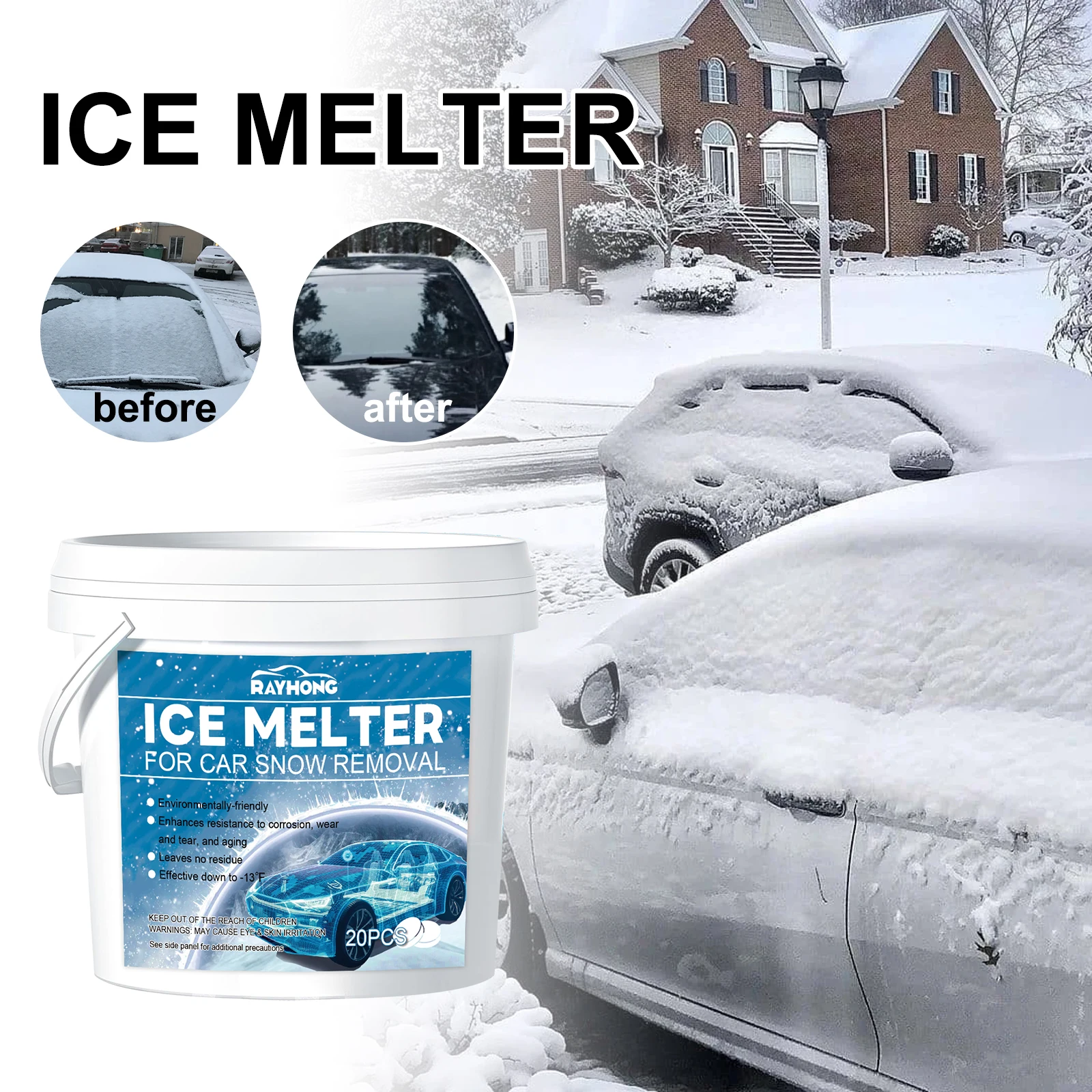 Rayhong OEM&ODM Car Snow Melter Effective Ice Cleaner Non-toxtic Ice Cleaner For Car Window