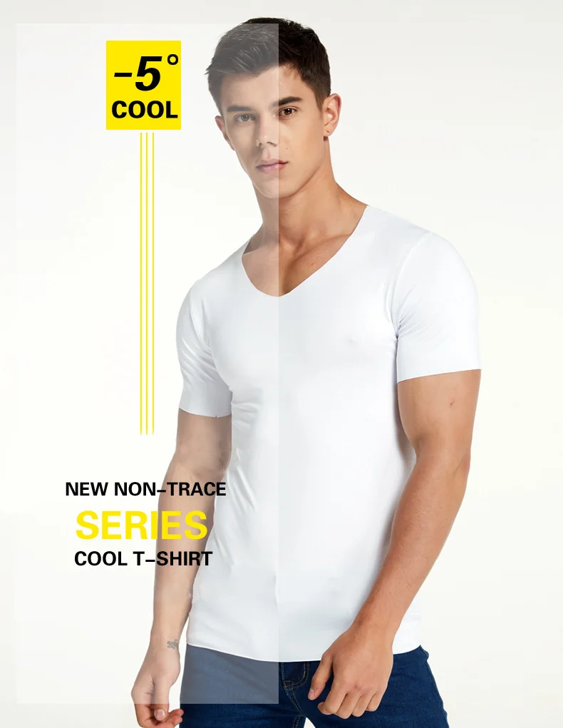 OEM Brand custom high quality thin ice feeling seamless ice silk summer gym men t shirts