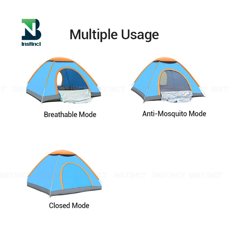 INSTINCT Outdoor camping pop up tent accommodate 3-4 people speed open automatic tent