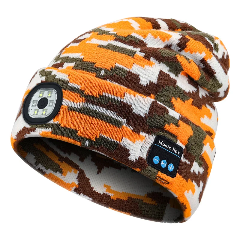 LED Bluetooth Hat Warm Winter Music Beanie with Light Ideal for Running and Skiing