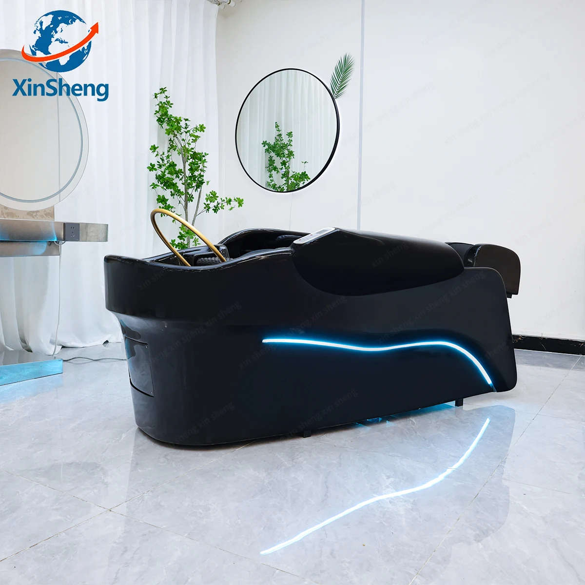 Salon Furniture Head Spa Water Therapy chair Shampoo And Massage Bed With Sink Barbershop Salon Ceramic Wash Basin Shampoo Beds