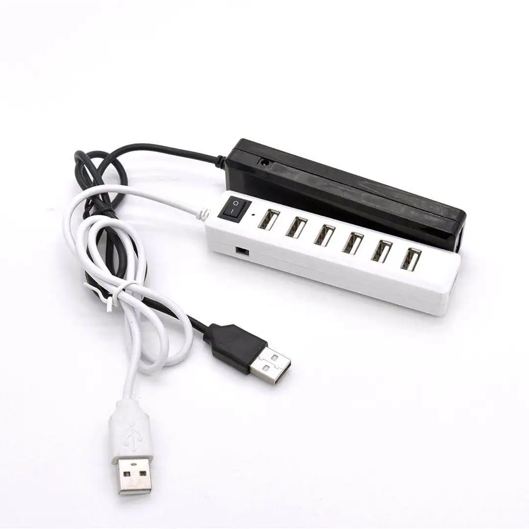 Factory Price High Quality Multi Usb Splitter with on/off Switch 7 Ports USB Hub USB 2.0 Adapter Hub Power For PC Laptop