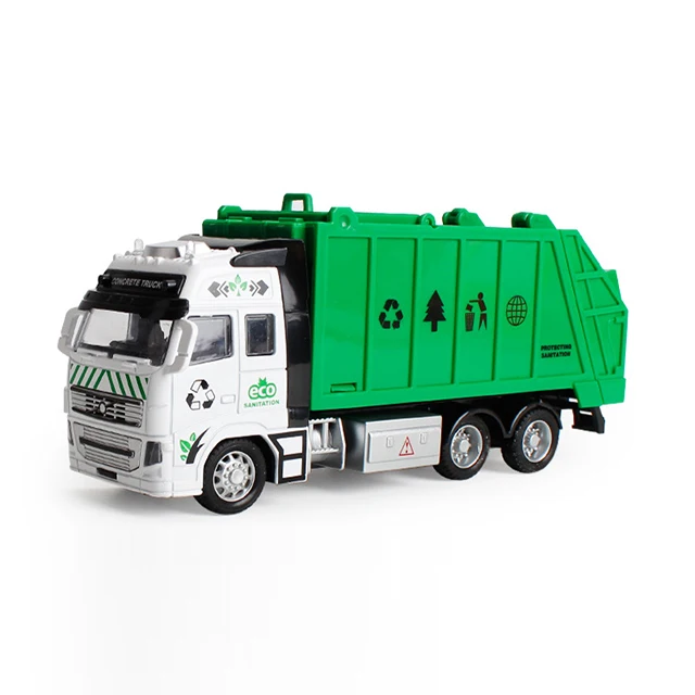 Alloy Rally Car Sliding Sanitation Truck Model with Lights Diecast Car Diecast Toy Vehicles Set For Children