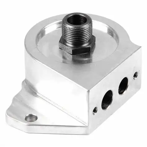 CNC Custom Universal Aluminum Engine Transmission Oil Cooler Single Oil Filter Sandwich Plate Adapter