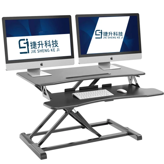 Computer Monitor Standing Desk Height Adjustable Sit Stand Desk Supplier Standing White Black Reception Desk