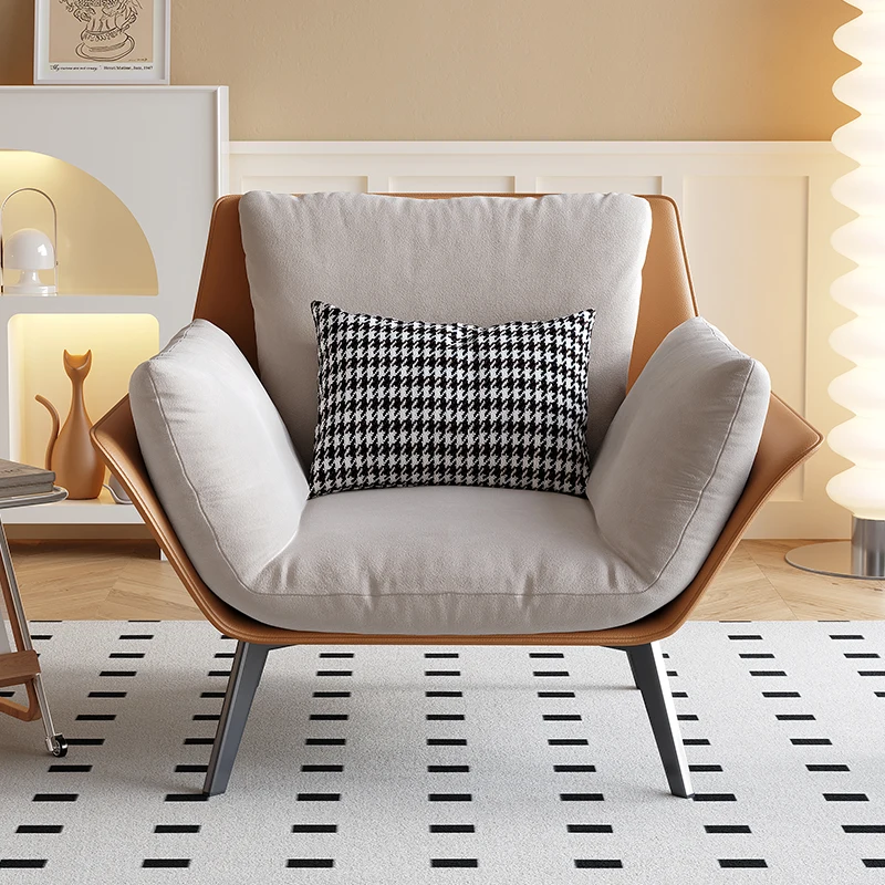 Simple modern sofa chair light luxury living room single balcony lazy chair Italian minimalist bedroom comfortable leisure chair