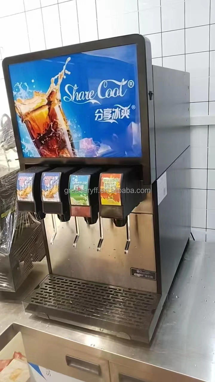 High Efficiency Commercial Soda Fountain Machine Carbonated Cola Beverage Dispenser with Refrigeration Feature