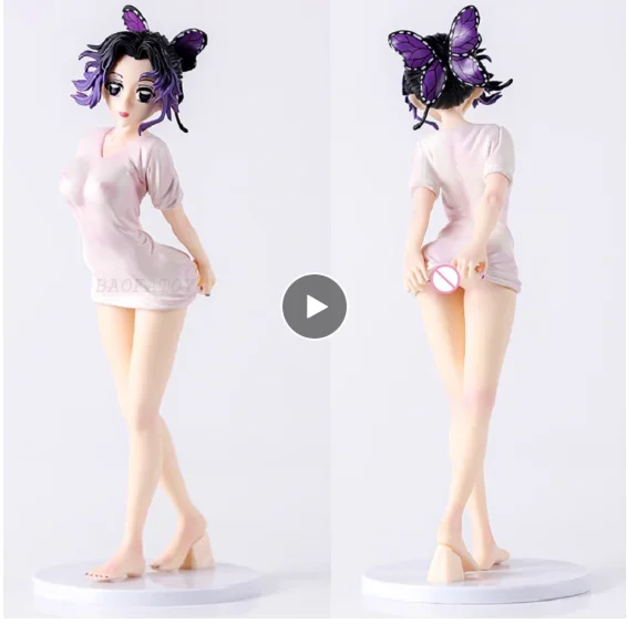 25cm Demon Slayer Nezuko Anime Figure Shinobu Kocho Action Figure Summer Pool Swimwear Figurine  Collection Model Doll Toy