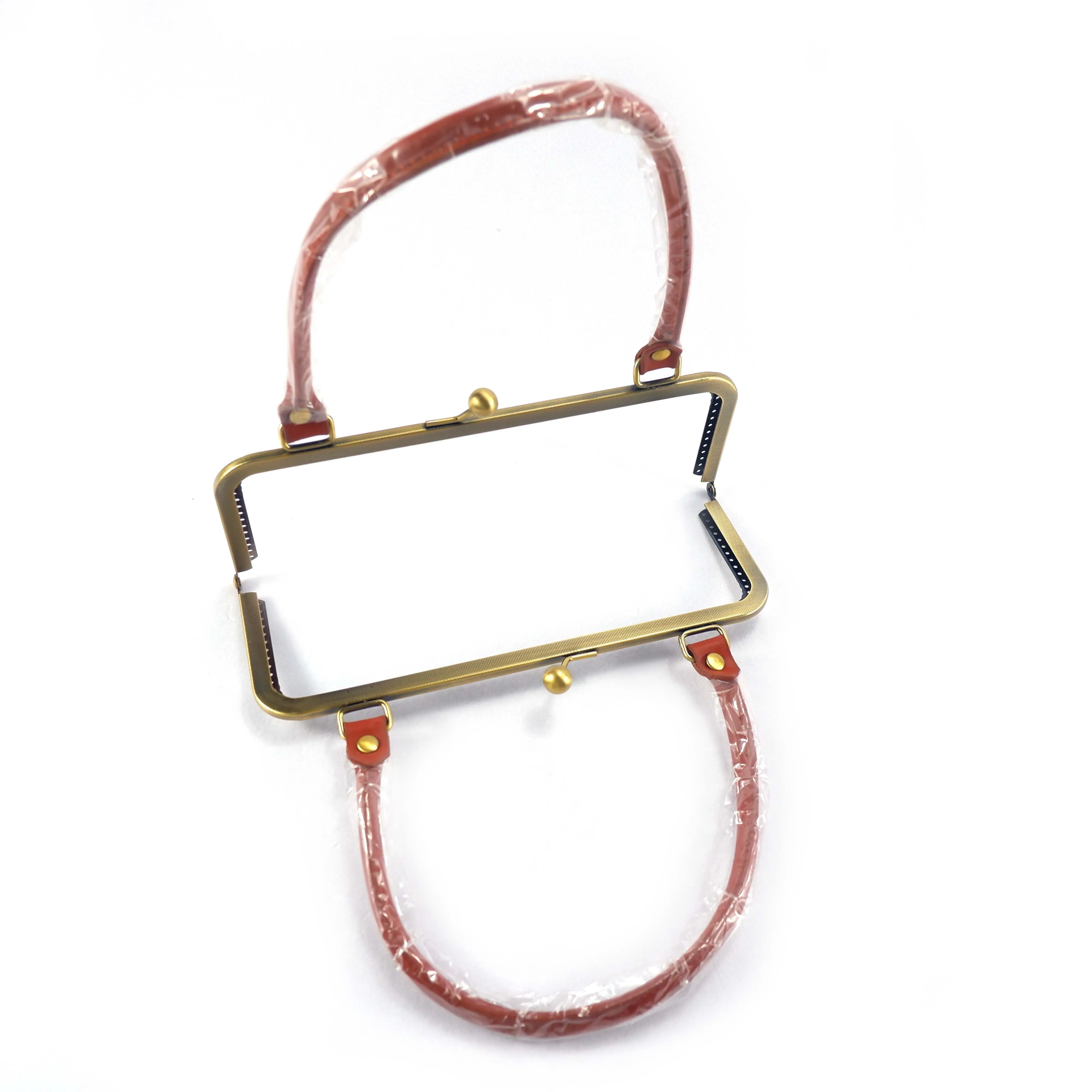 24*9cm Color Antique Copper clutch bag purse frames metal hardware with brown handle accessories lock