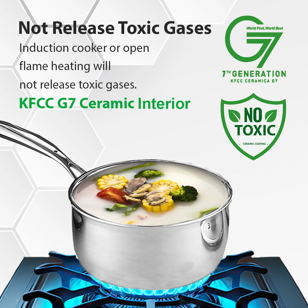 304 Stainless Steel Cookware Sets Ceramic Honeycomb Pot And Pans Premium Nonstick Fried Steak Skillet