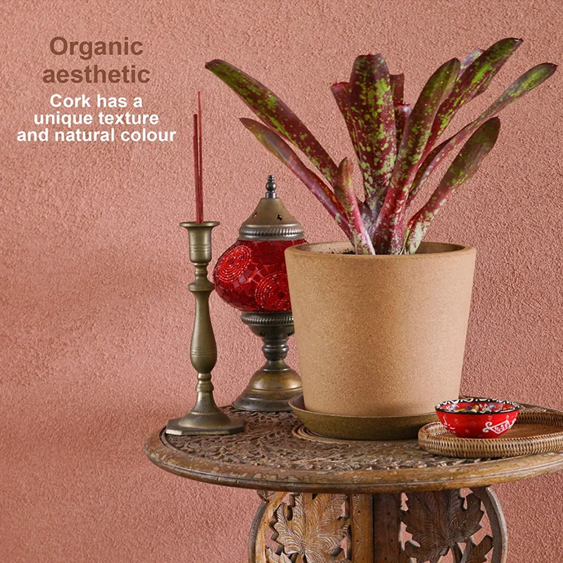 Cork Plant Handmade Sets of Wood Flower Pot OEM Customized Europe Style VASE customized size and logo