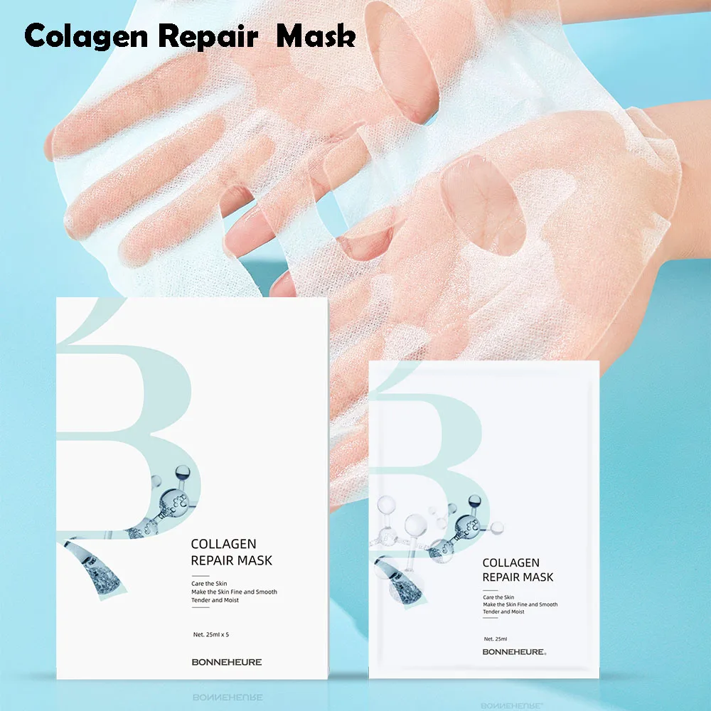 Daily Use Moisturizing Hydrating Reconcile Humanized Type III Collagen Face Sheet Mask for Dry Damaged Skin
