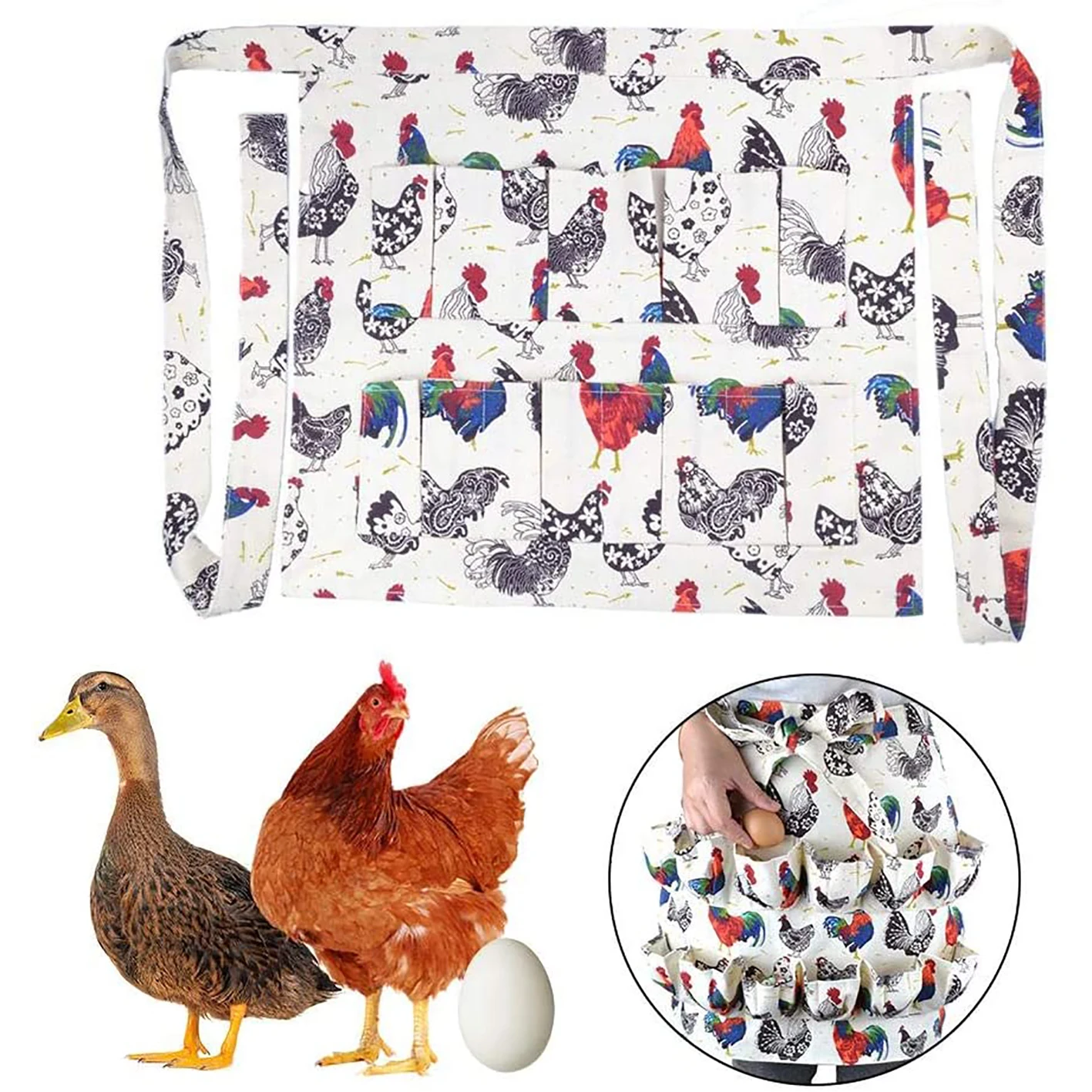 YA SHINE Eggs Collecting Apron Customized Printing Design Holding Apron for Chicken Hense Duck Goose Eggs ( IN STOCK)