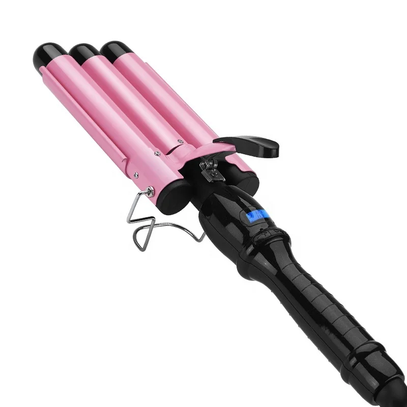 Wholesale Home Use Three barrel Ceramic Ionic Big Wave Curler Automatic Curling Iron with Triple Barrel Hair Waver Hair Curler