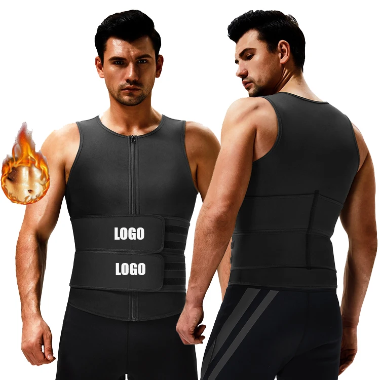 Custom Logo Fat Burning Double Belt Sweat Men Waist Trainers Vest Neoprene And Shape Wear