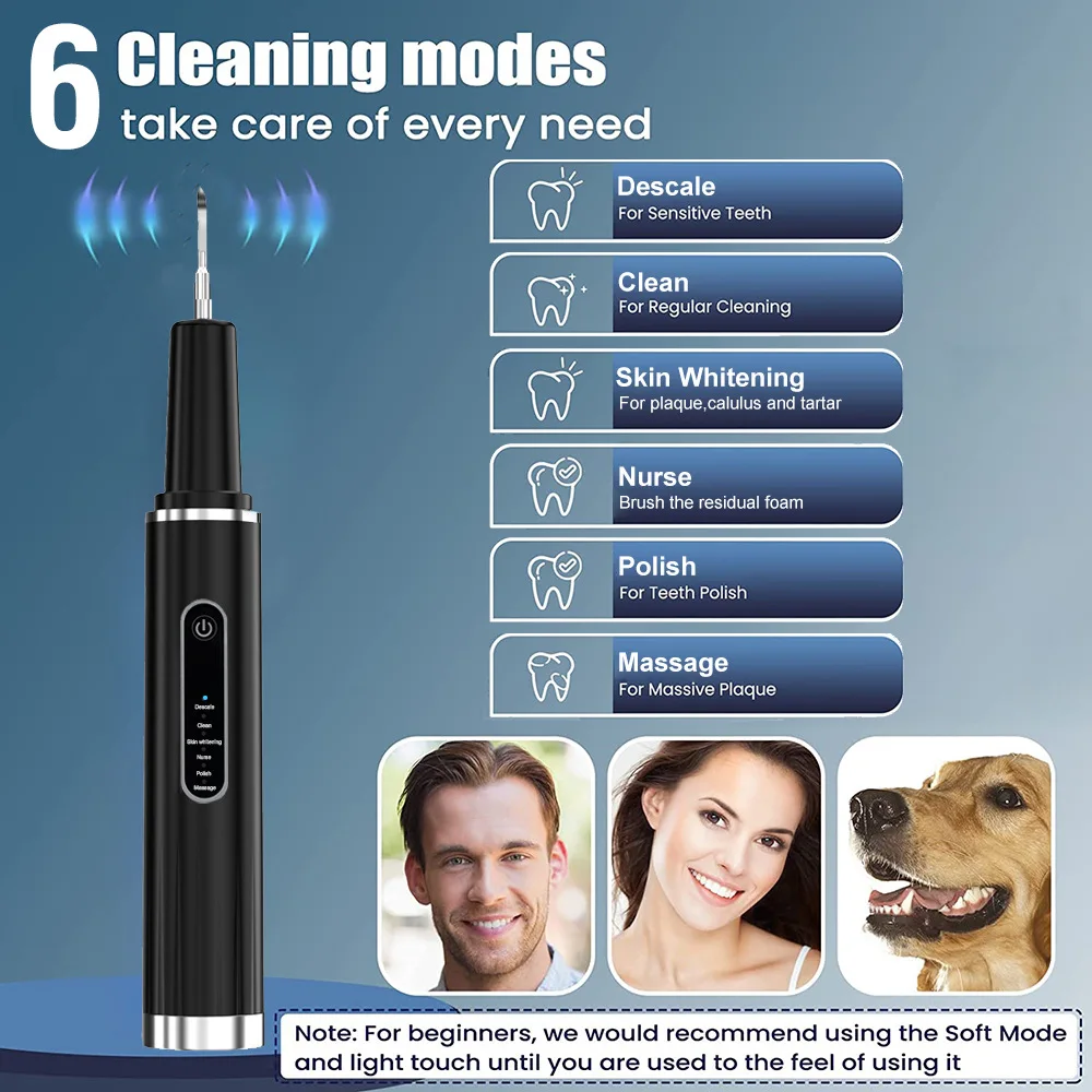 Adult Electric Toothbrush with Plastic and Steel Material Dental Calculus Remover Tooth Washer