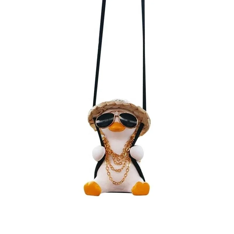 Popular Swinging Duck Car Hanging Ornament  Duck Mirror Cute Car Duck Pendant For Car Decoration Ornament