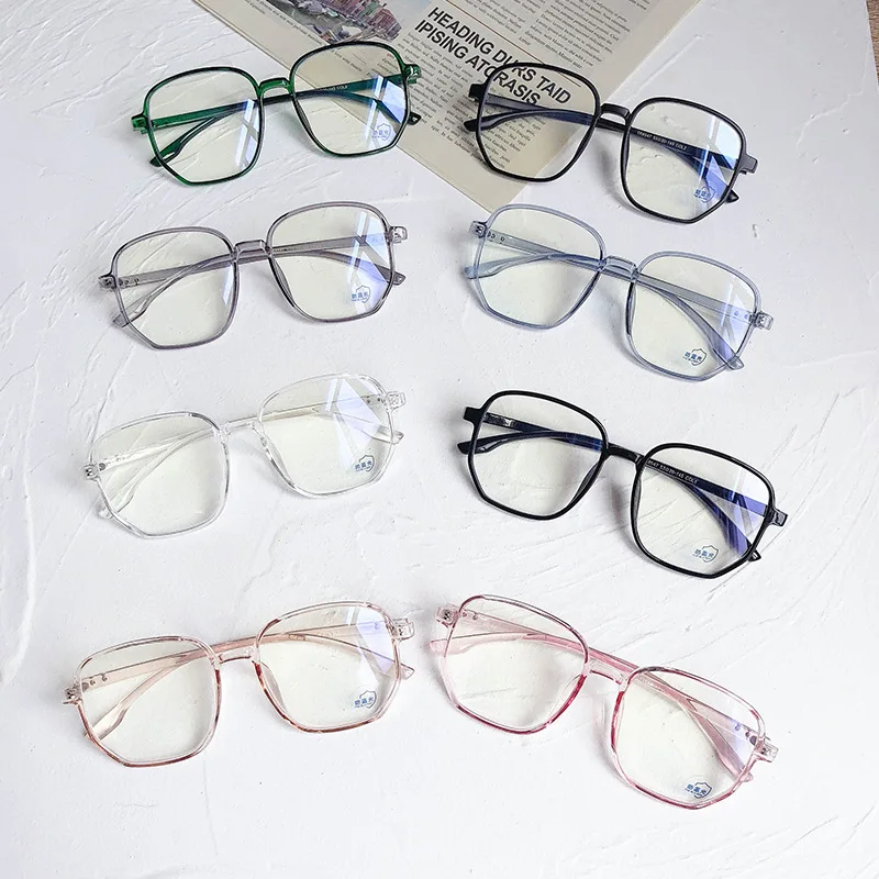 Fashionable Polygonal Optical Frame Women Metal Frame Tr90 Anti-blue Light Eyeglasses Frames