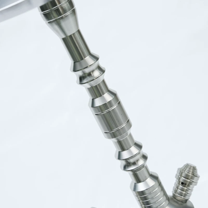 2# Chinese custom glass Beautiful stainless steel Aluminum portable hookah set cup with straw