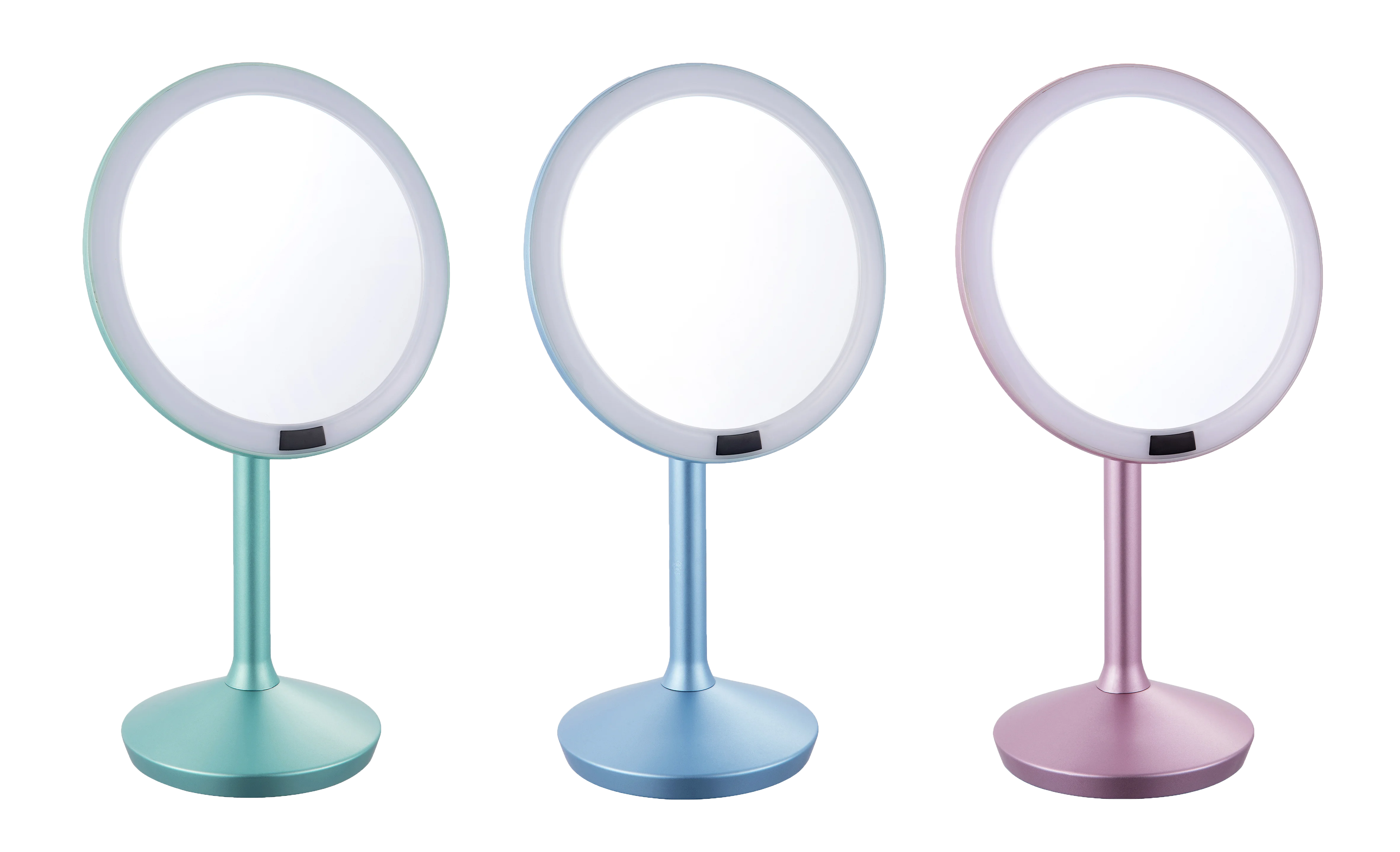 Зеркало для макияжа, портативное волшебное настольное зеркало для ванной комнаты со светодиодной подсветкой, металлическое высококачественное умное зеркало HD