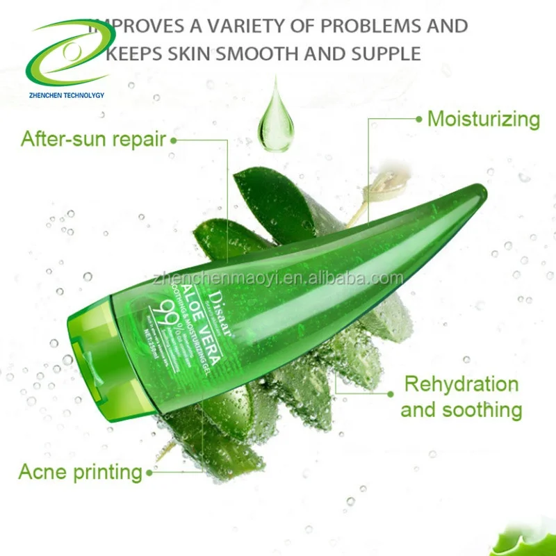 Face Skin Care Serum Aloe Vera Gel For Skin Lightening Cold Pressed Smoothing Moisture 99% Aloe Aloe Vera Gel Organic