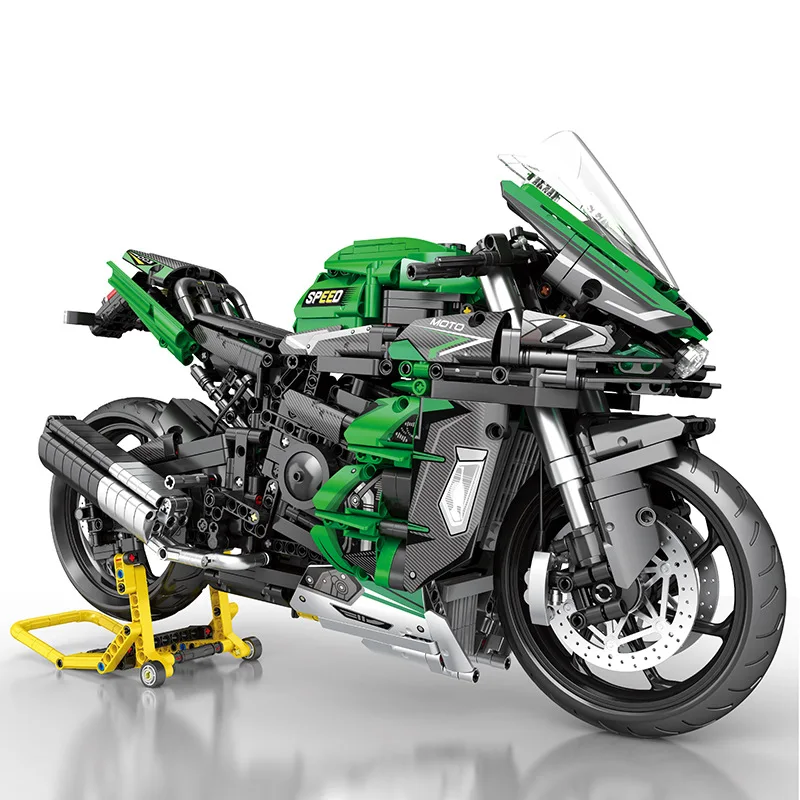 New 1:5 City Motorcycle H2 SXSE Model Building Blocks MOC Technical Sports Car Bricks 2088pcs DIY Kids Toys Birthday Gift Set