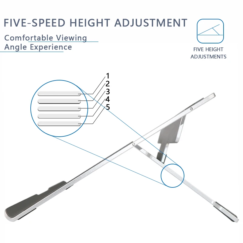 Vertical Foldable Portable Desktop Stable Aluminum Support Pc Cooling Laptop Holder Stand