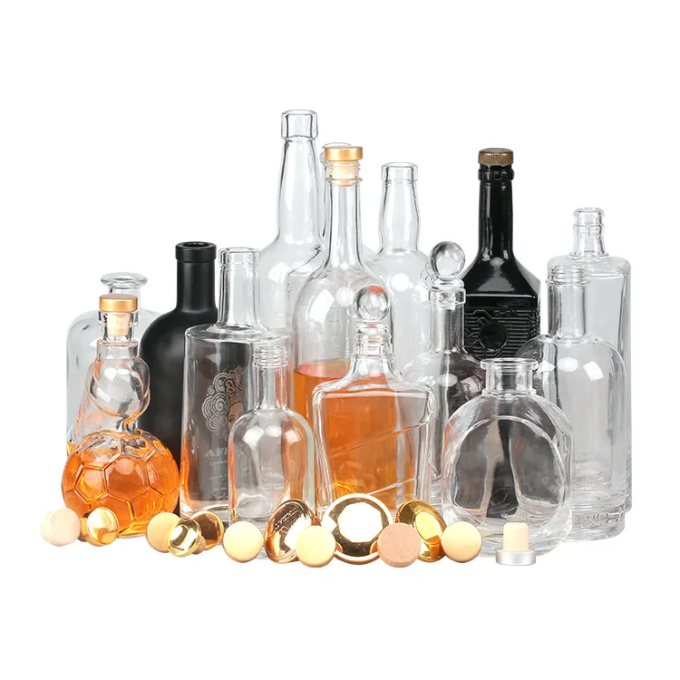 Custom OEM ODM unique empty 500ml 750ml wine glass bottles with seal caps
