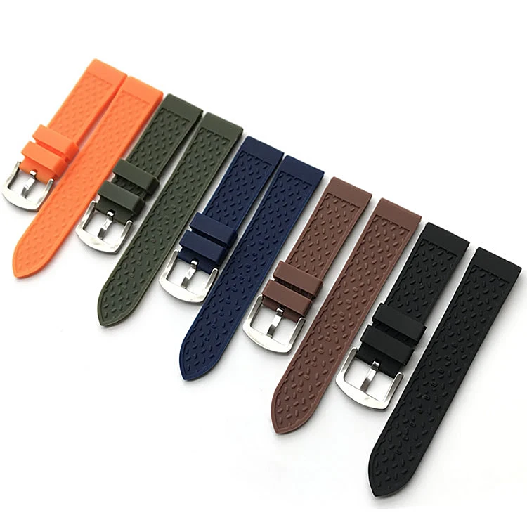 Diving Outdoor Sport Silicone Watch Strap Waterproof Soft 20mm 22mm Watch Band
