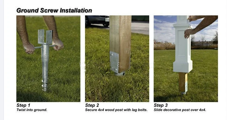 Q235 HDG Garden Deck House Beam No Dig  Ground Screw U-Model Ground Earth Anchor Screw