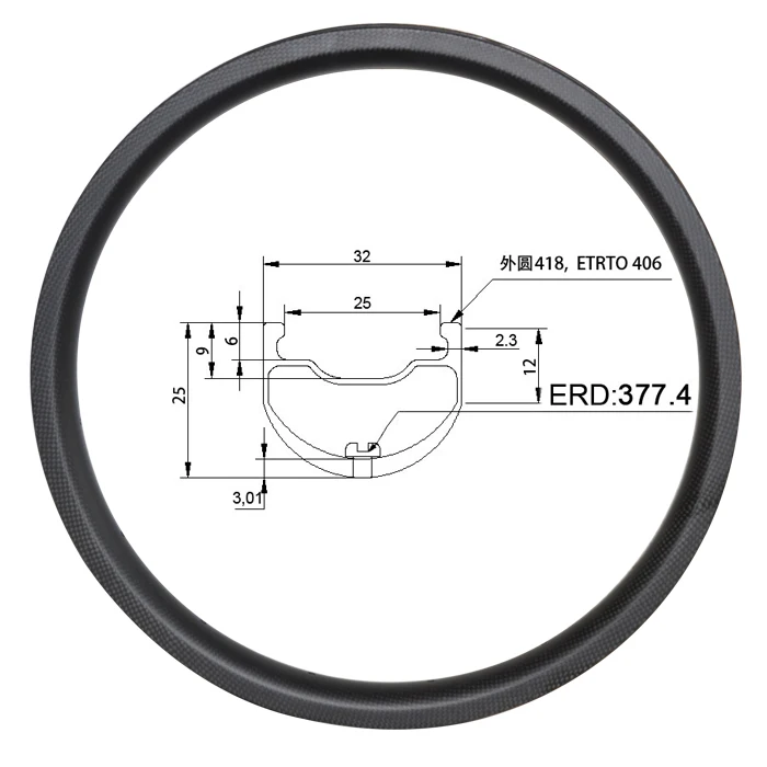 Горный обод bmx, 32 мм, ширина 25 мм, глубина 406, 20 дюймов