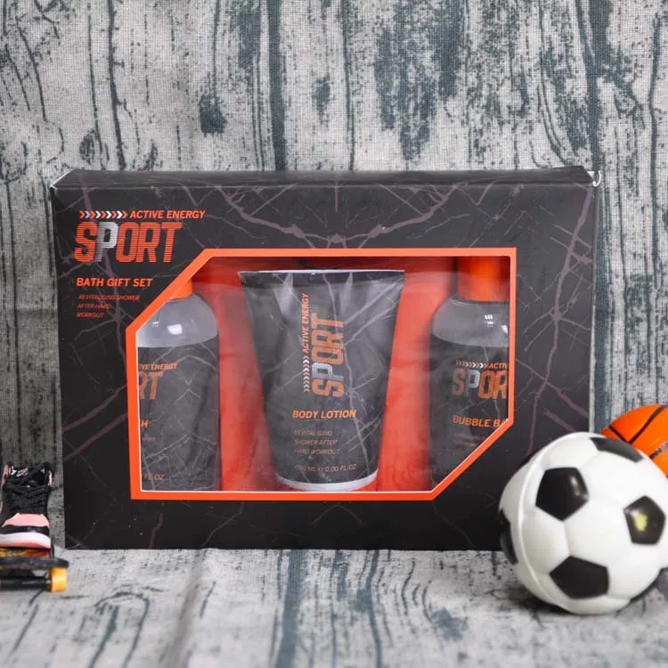 Factory For Men Cooling  Body Wash Beard Wash Shower Gel And Body Lotio Face Lotion men gift bath gift set