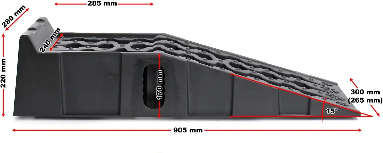 5 Tonnes Heavy Duty Plastic Car Ramps Loading Ramp Set for Cars and Vehicles