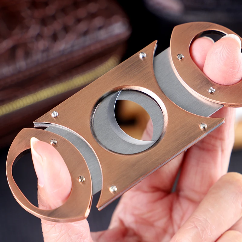 Hot Selling boutique Cigar Cutter  Guillotine Stainless Steel Double Blade Cigar cutter Knife for sale