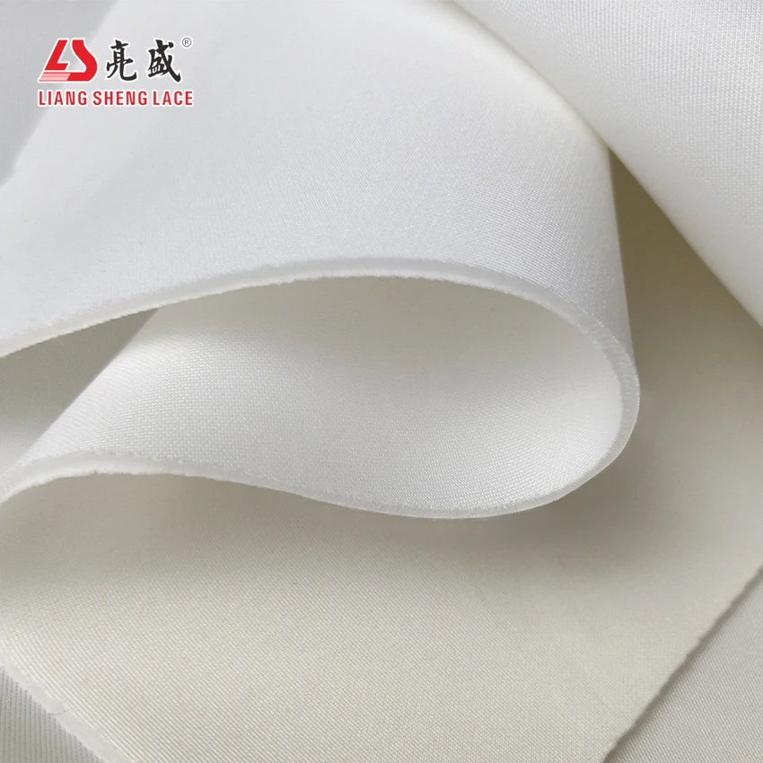 Space layer material pure white polyester spandex sports knitted fabric thick mesh fabric