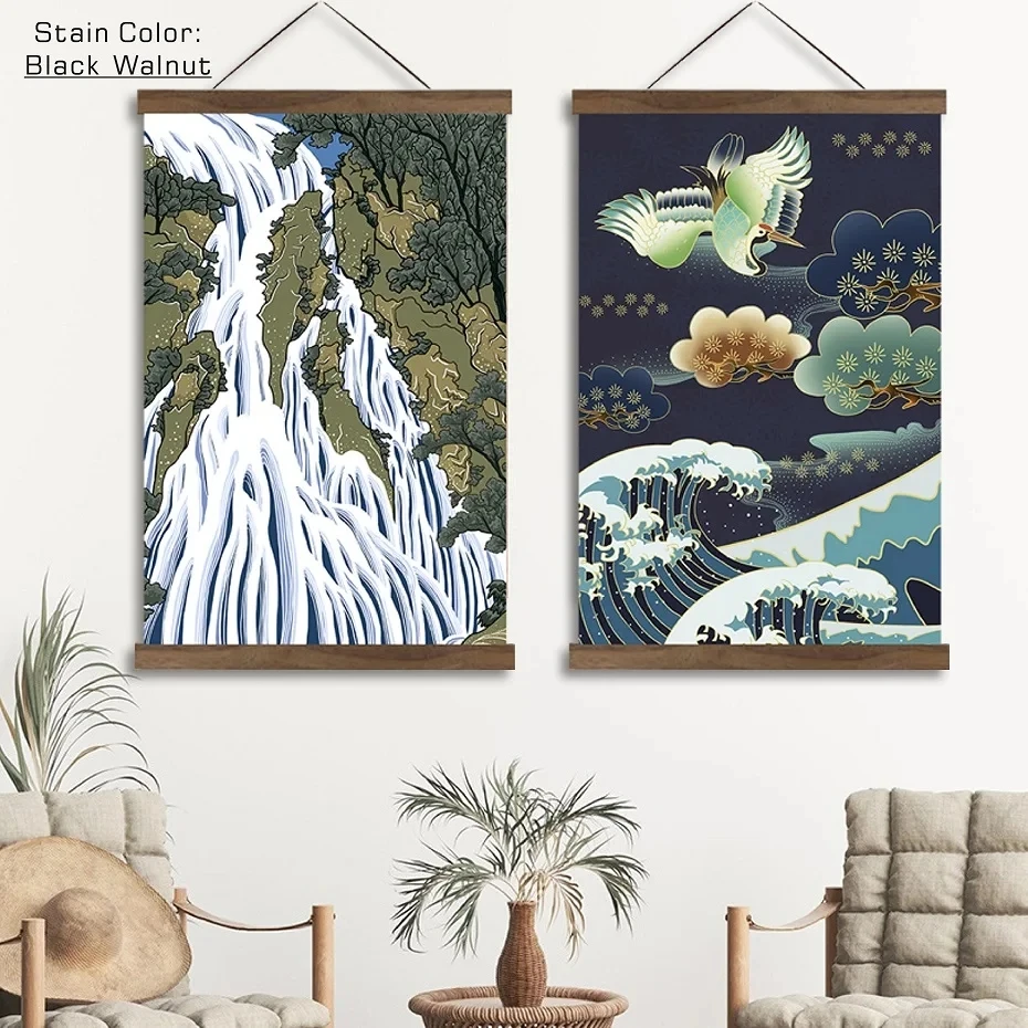 Teak Pine Wood Magnetic Painting Frame For Photo or Canvas Poster Frame Art Hanger for Festival Room Decoration