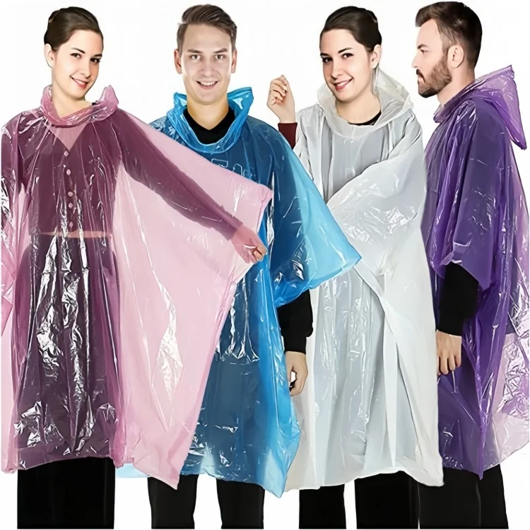 factory Customization LOGO Disposable Waterproof PE Motorcycle Rain Coat Poncho