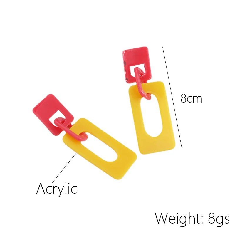 European style popular new exaggerated fashion color acrylic geometric stud earrings women earring 2023 wholesale