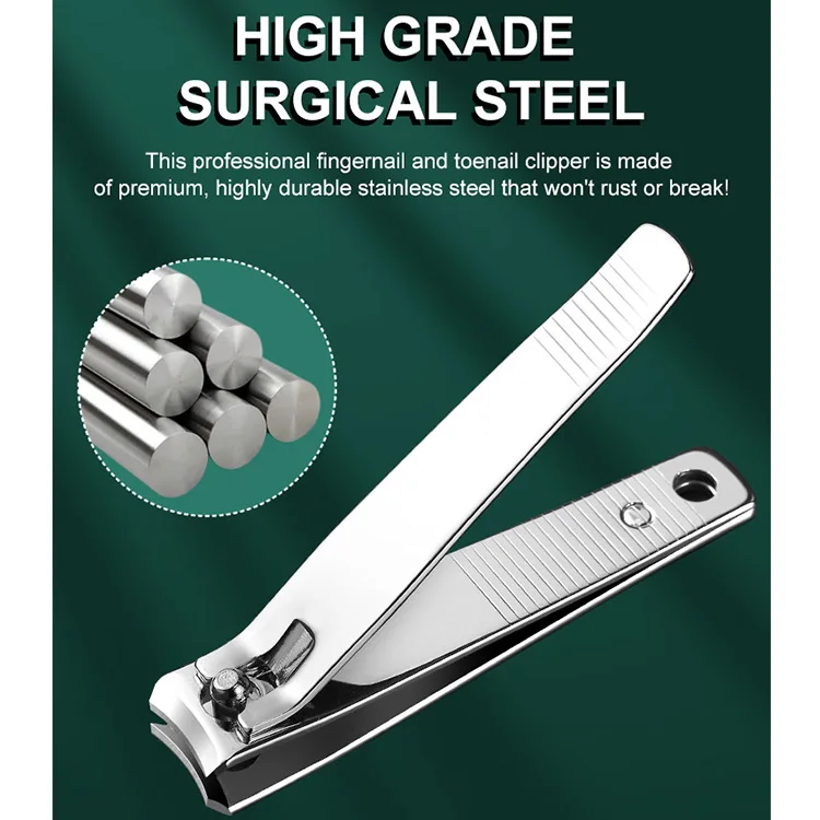 Custom Logo Sharp Nail Clippers Portable Finger Manicure Cutter Nails Care Tool for Fingernail & Toenail