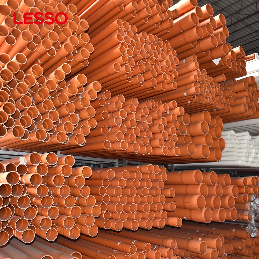 LESSO customizable light weight blue yellow electric conductive pipe electrical black pe solid-wall duct