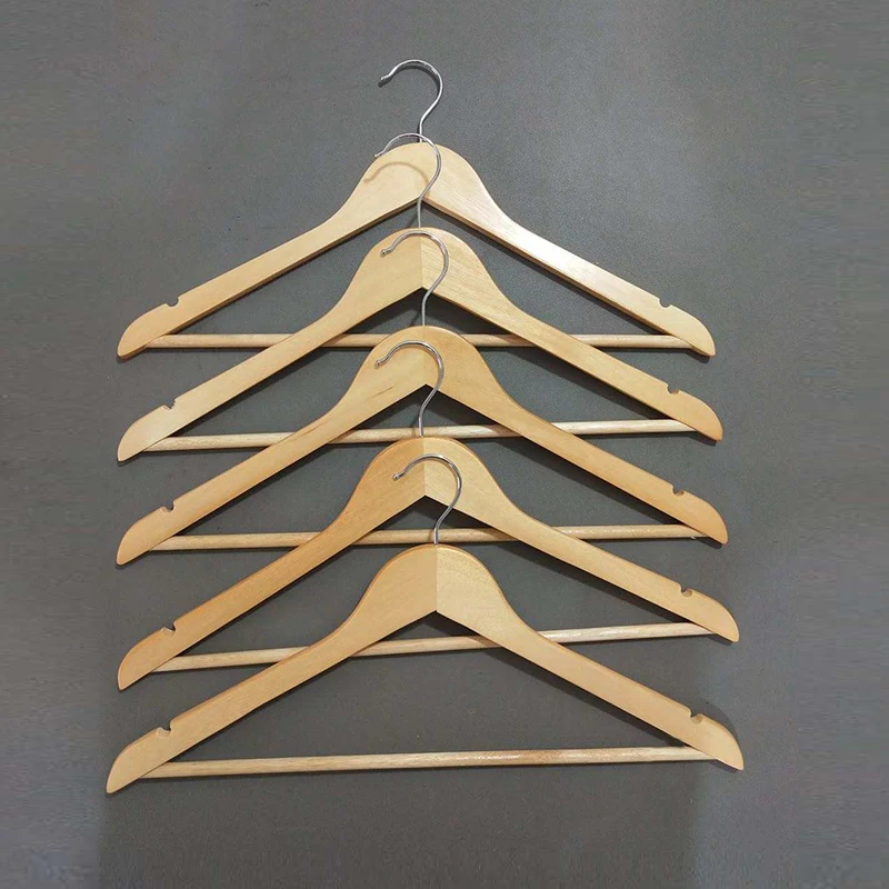 Custom Logo Wood Coat Hangers Manufacturer Custom Cheap Cloth Wooden Hanger for Clothing Store Wood Hangers